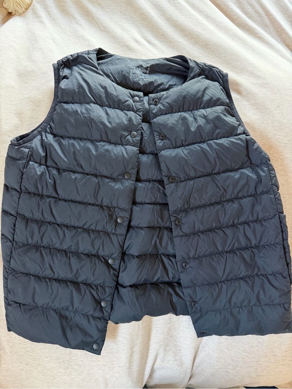 Muji Down Feather Packable Lightweight Black Puffer Vest